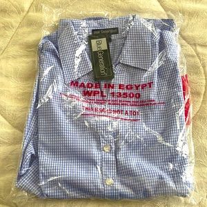 Blue Plaid Uniform Button Down